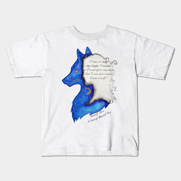 Wolf ACoMaF Quote Kids T-Shirt by TG_Art